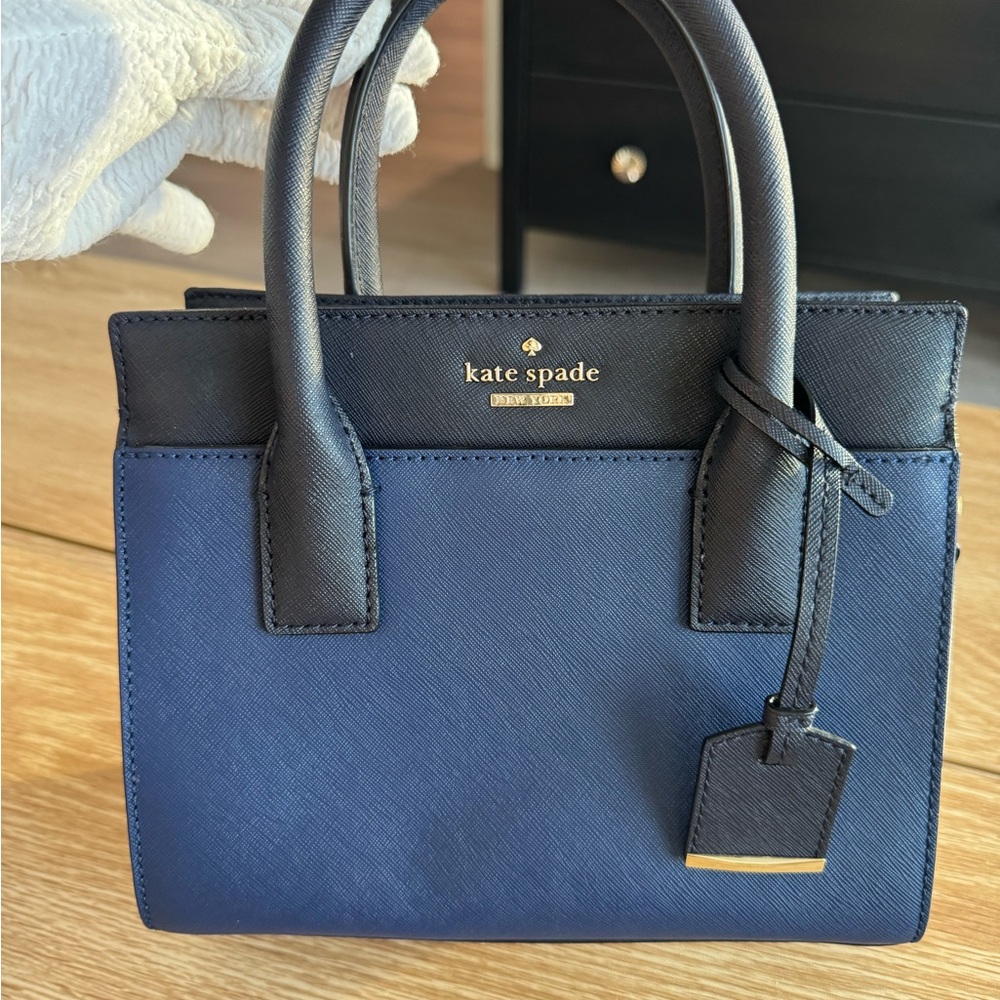 ♠️Kate Spade Tri color Royal/Navy/Beige mini Cameron Street Candace Tote